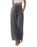 Suitable For All Seasons 2025 Code Women's Linen Loose Casual Pocket Drawstring Wide-leg Pants Women_ecoleips.com