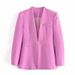 Cross-border Wholesale European And American Women's New Solid Color Blazer Jacket For Autumn A8GS66075A British Style_ecoleips.com