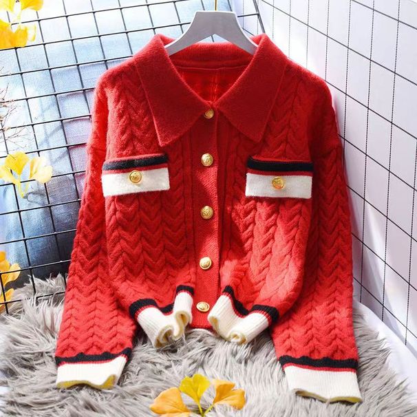 Women’s Clothing Long sleeved sweater jacket for women spring and autumn new Korean style loose outer wear lazy style knitted cardigan short top_ecoleips.com
