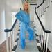 Women's Casual Fashion Elastic Loose Denim Two Piece Set European American Style Microfiber Outerwear_ecoleips.com