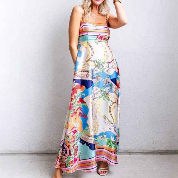 In Stock 25 Foreign Trade Summer European And American Style New Sexy Women's High-waisted Printed Vacation-style Large_ecoleips.com