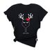 Fashionable Cross-border Merry Christmas Tree Santa Claus Simple Casual Trendy Base S White Short-sleeve Women's_ecoleips.com