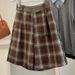 K New Style Stylish Plaid Suit Wide Leg Pants For Women Retro High Waist Slimming A-line Five Quarter Pants_ecoleips.com