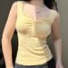 Sweet V Neck Tie up Jacquard Vest Women's Fresh Innocent Summer Style Slim Fit Sleeveless Short Top_ecoleips.com