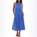 Women's Clothing Halter Neck Sleeveless Cotton Linen Dress American Style Solid Color Vest Hot Selling_ecoleips.com