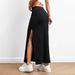 Voya Discounted Women's Simple And Fashionable Design Half Skirt With Spring And Summer High Waist And Hanging Feeling, Slit Long Skirt_ecoleips.com