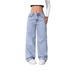 High Waist Straight Leg Jeans For Women - Sweet & Spicy Vintage Denim Pants (Gray/Deep Blue/Light Blue/Black)_ecoleips.com