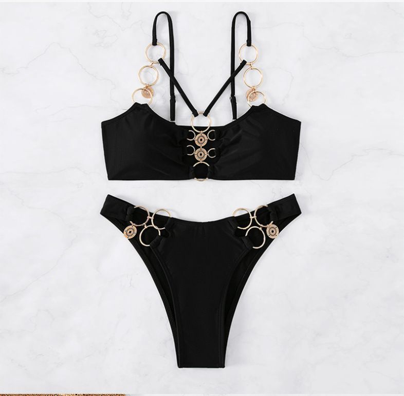 Women's Clothing Bikini Sexy Beach Vacation Two Piece Swimsuit Regular Fit Polyester Spring/Autumn/Winter/Summer_ecoleips.com