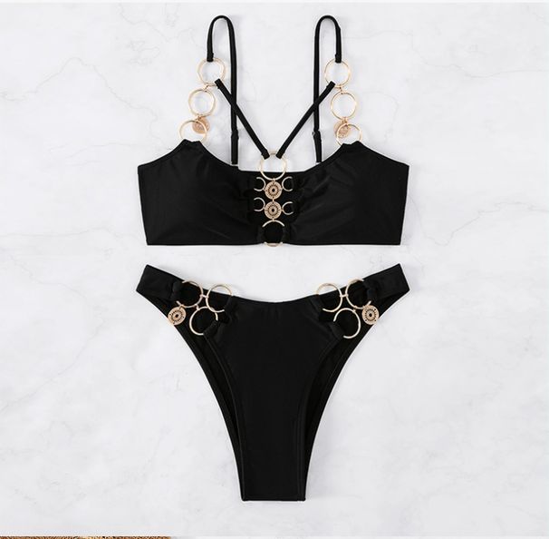 Women's Clothing Bikini Sexy Beach Vacation Two Piece Swimsuit Regular Fit Polyester Spring/Autumn/Winter/Summer_ecoleips.com