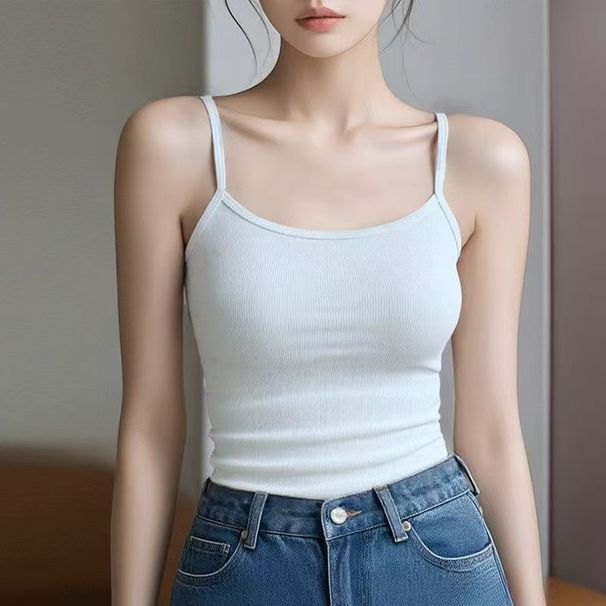 Summer New High-End Pure Cotton Vest For Women, Camisole Inner Wear, Base Shirt, Can Be Worn Outside, Stylish Spring And_ecoleips.com