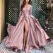 Women's plus Size Lace Patchwork Long Skirt Sexy Train Banquet Evening Dress_ecoleips.com