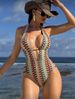 Women's Solid Color One-Piece Swimsuit Sexy Low Back Bikini Style for Beach Pool Size 4 to 18_ecoleips.com