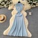 Elegant High-Neck Knit Dress With Hollow Metal Buckle - Minimalist Winter Long Dress For Women_ecoleips.com