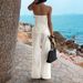 Women's Spring/Summer Strapless Suit Vest High-Waisted Wide-Leg Pants Set European American Style_ecoleips.com