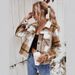 Women's Plaid Contrast-Color Long Sleeve Jacket Winter Fashion Notched Lapel Single-Breasted Coat_ecoleips.com
