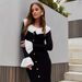 Women's Clothing Autumn And Winter New Knitted Sweater Dress For Women Fashion Splicing Contrast Color Tight Skirt Elegant Temperament Dress_ecoleips.com