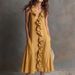 Women's Solid Color V Neck Dress Sleeveless Cotton Linen Full Skirt Ruffle Spring Summer New Style in Stock_ecoleips.com