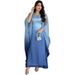 Verve MQ118 Modest Muslim Fashion Gradient Satin One Size Loose Robe Dress_ecoleips.com
