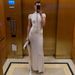 Elegant High-Neck Bodycon Midi Dress With Sheer Panels & Beaded Accents, Solid Color Spliced Party Dinner Dress For Women_ecoleips.com