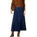 Women's Mid-Length A-Line Skirt Denim Bottoms Clothing High Waist Straight Fit Classic Blue Skirts for Women_ecoleips.com