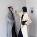 Large Lapel Collar Double-sided Wool Coat, Extended And Enlarged Belt Bathrobe Lace-up Woolen Thickened Long-haired Coat For Women_ecoleips.com