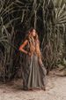 European American Women's Casual 2024 New Style, Bohemian Loose Organic Cotton Long Skirt With Drawstring And Large_ecoleips.com