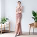 Verve 2025 New Women's Single Piece High-End Elegant Light Sequin Host Evening Dress Gown_ecoleips.com