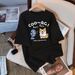 Women's Oversized Short Sleeve T-Shirt With Cute Cartoon Print - Loose Fit Casual Cotton Top For Summer_ecoleips.com