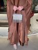 Women's Clothing Modest Abaya Dress Modest Muslim Abaya Set – Solid Color Two-Piece Long Sleeve Dress With Batwing Sleeves (S/M/L, Coffee/Beige)_ecoleips.com