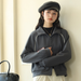 Autumn Winter Solid Color Double Zipper Long Sleeve Sweatshirt Women Outerwear American Style Short Cardigan Top_ecoleips.com
