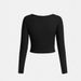 Women's Solid Color Square Neck Long Sleeve Tight Fitting Inner Base Shirt European American Style Multi Piece Autumn Clothing Set_ecoleips.com