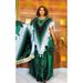 African Women's plus Size Robe Long Dress with Printed Rhinestones Cross Border Style with Headscarf_ecoleips.com
