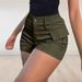 European And American Street Women's Pocket Tooling Shorts High-waisted Trousers Casual Shorts Five-point Tooling_ecoleips.com