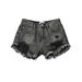 Women's Clothing Summer High Waist Slim Fit Washed Raw Edge Denim Shorts Women's Leg Lengthening Ripped Denim Hot Pants_ecoleips.com