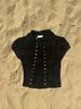 Women's Slimming Short Sleeved Shirt Top Irregular Button Design White Summer Outfit Stylish Petite Clothing_ecoleips.com
