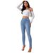 Women's Clothing Elastic High Waist Slimming Small Straight Pants_ecoleips.com