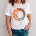 European And American Cross-border Foreign Trade Clothing Cute Cartoon Fox Round-neck Printed Women's Short-sleeve_ecoleips.com