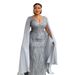 Women's Clothing Ball Evening Dress Long Skirt Plus Size Women's Clothing V Neck Sequin Dress_ecoleips.com