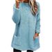 Women's Long Sleeve Pocket Plush Sweatshirt T-Shirt Top Plus Size Top Wholesale_ecoleips.com