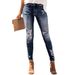 Women's Clothing Summer New Hole Elastic Slim Fit Jeans Women_ecoleips.com