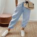 Suitable For All Seasons 2024 Women's Printed Cotton Linen Craft Pocket Casual Long Pants_ecoleips.com