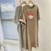 Cute Cartoon Print Summer Sweet Style Casual Oversized Loose Short Sleeved Dress For Women_ecoleips.com