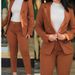 2025 Cross-Border Women's Solid Color Slim-Fit Casual Fashion Waist-Cinching Double-Breasted Two-Piece Suit Set Black_ecoleips.com