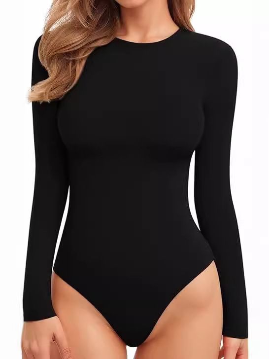 Seamless Sling Bodysuit – Sculpting Long-Sleeve Turtleneck Base Layer With Thumb Holes | Anti-Ride Up Tech For Skinny Jeans & Mini Skirts | S-XL_ecoleips.com