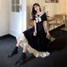 Sweet Youthful Naval Collar College Style Dress Summer Wear Plus Size Hide Belly Slimming Long Dress Korean High Waist A-Line..._ecoleips.com