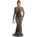 Women's nightclub style sexy hot diamond mesh see-through long-sleeved long skirt dress for women_ecoleips.com