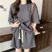 Embroidered Pattern Sports Suit, Simple New Design, Summer Thin Loose Plus-size European And American Style Short-sleeve_ecoleips.com