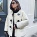 Elegant Cashmere Cardigan With Metal Lock Design – Women's Autumn & Winter Fashion Coat (S-XL, White/Brown)_ecoleips.com