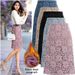 Aria Basics Aria Basics Spring/Summer Plus Size Slimming Water-Soluble Lace Very Elegant French Niche A-Line Skirt, Mid-Length Bodycon Skirt_ecoleips.com