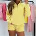 Women's Casual Two Piece Set Zipper Sweatshirt With Shorts Autumn Winter Clothing_ecoleips.com